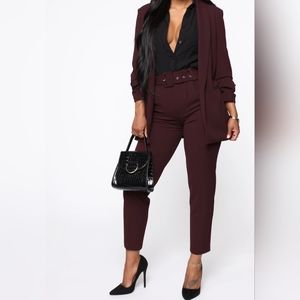 Burgundy blazer and pants